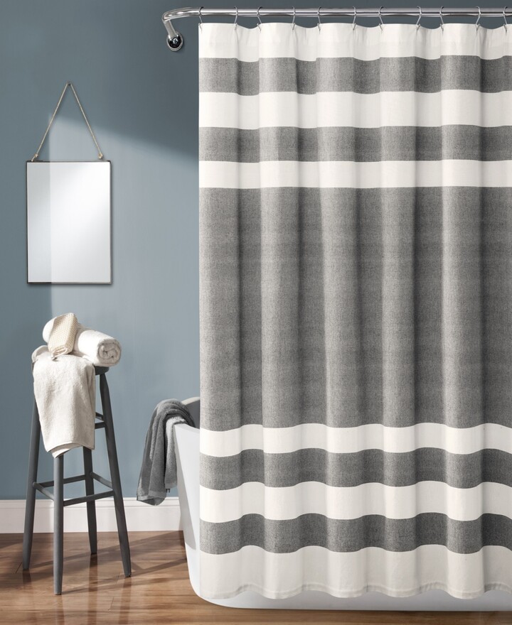 Lush Decor Cape Cod Stripe Yarn Dyed, Lush Decor Nova Ruffle Shower Curtain
