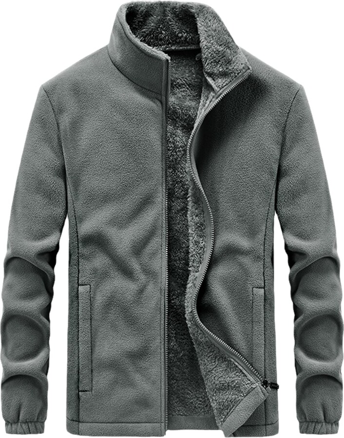 Vogrtcc Men Winter Fleece Jacket Parka Coat Casual Tactical Outwear