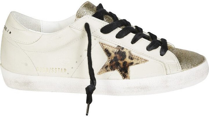 Golden Goose Superstar Leather Upper Glitter Sneakers