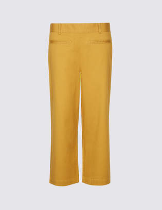 Classic Cotton Rich Cropped Flared Trousers