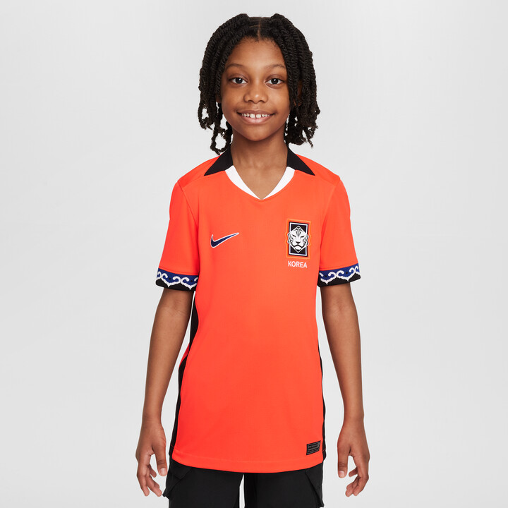 Nike Korea 2025 Stadium Home (Women's Team) Big Kids' Dri-FIT Soccer Replica Jersey in Red | FZ9204-635