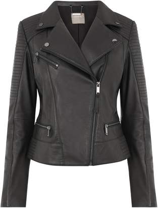 Next Womens Oasis Black Leather Jacket