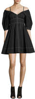 Thumbnail for your product : Derek Lam 10 Crosby Off-the-Shoulder Cotton Dress, Black