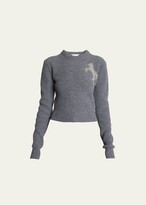 Wool Knit Sweater with Embroidered 