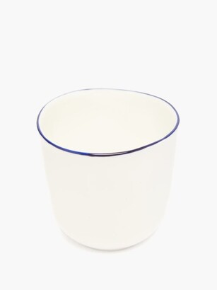FELDSPAR Painted-rim Fine China Tea Cup - White/blue