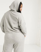 Thumbnail for your product : ASOS DESIGN Curve lounge mix & match loopback raw edge hoodie