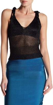 Wow Couture Metallic Knit Crop Top