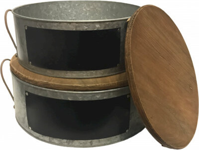 August Grove Round Metal 2 Piece Bucket Set