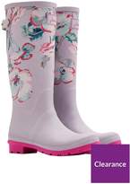 Thumbnail for your product : Joules Printed Tall Adjustable Welly - Cool Grey Poppy