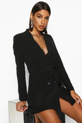 boohoo Double Breasted Belted Blazer Dress