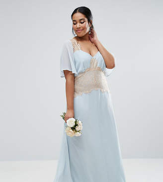 ASOS Curve CURVE WEDDING Contrast Lace Panel Maxi Dress
