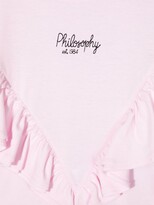 Thumbnail for your product : Philosophy di Lorenzo Serafini Kids logo-embroidered ruffled T-shirt