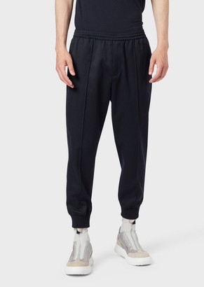 Emporio Armani Blended-Wool Twill Jogging Trousers