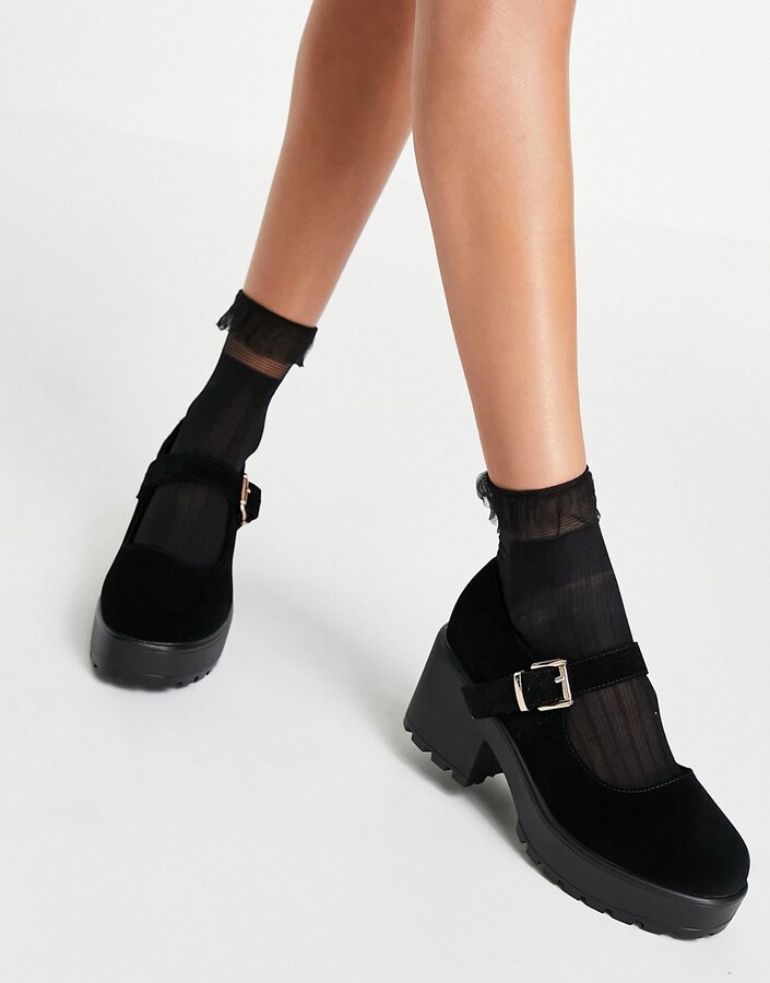 Koi Footwear maryjane chunky heel shoes in black ShopStyle
