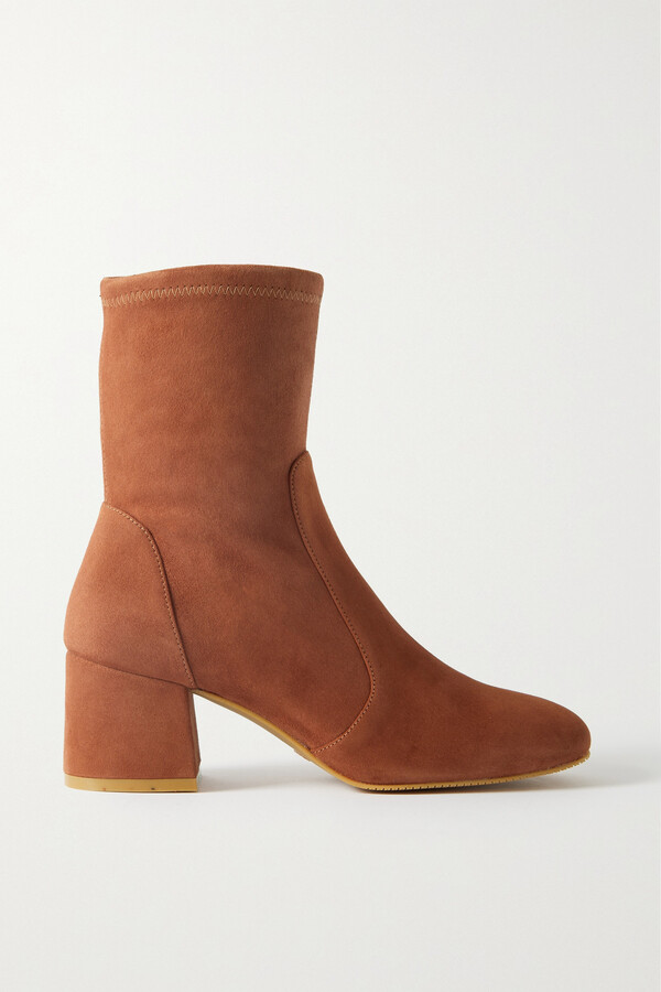 Stuart Weitzman Suede Sock Boots Brown ShopStyle