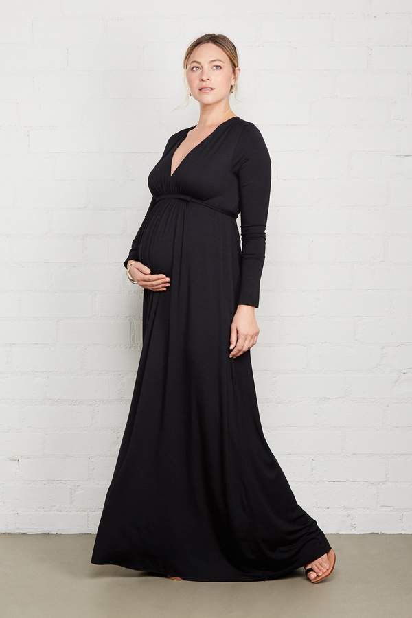 Maternity Long Sleeve Full Length Caftan Black Shopstyle