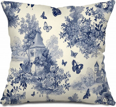 VisionDecor Butterflies Throw Pillow Nature Cotton Twill Pillows