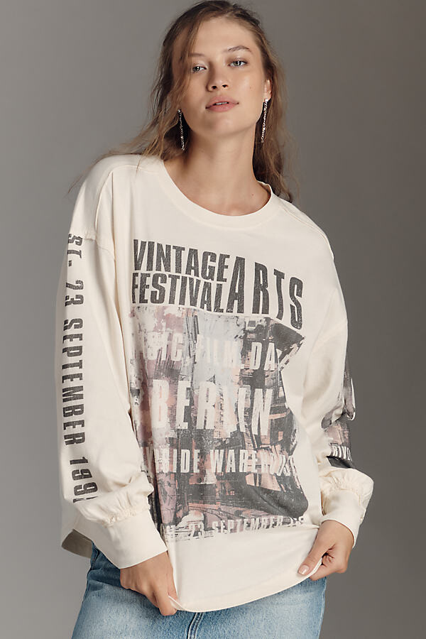 Pilcro Long-Sleeve Graphic Band Tee