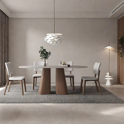 Sleek Surface Designs Modern Rectangular Dining Table with Chairs