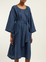Thumbnail for your product : Denis Colomb Tie-waist Linen Dress - Navy