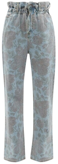 Ganni X Levi's Floral-print Straight-leg Jeans - Denim Multi - ShopStyle