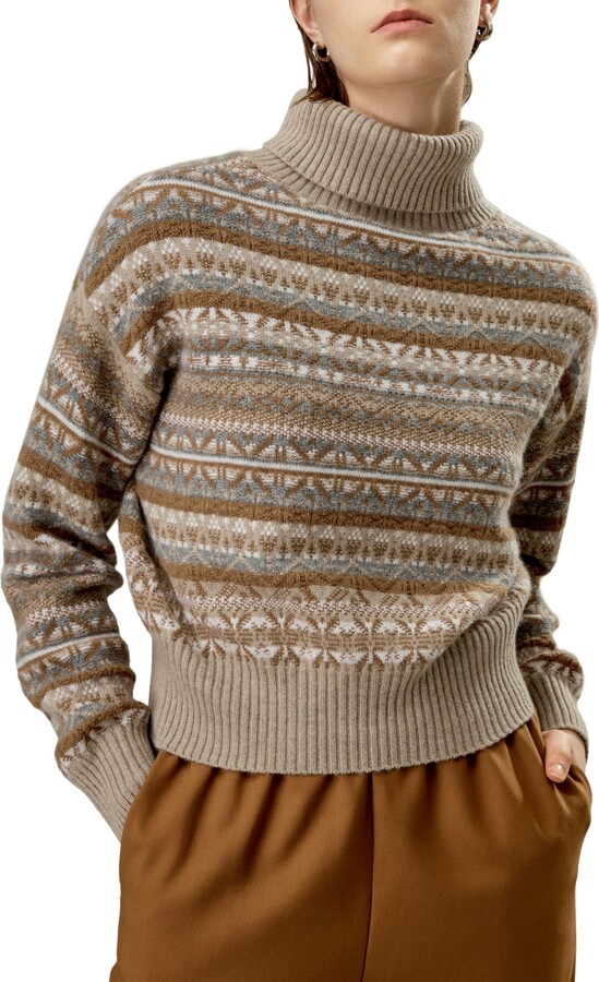 Lilysilk Fair Isle Cashmere Pullover for Women
