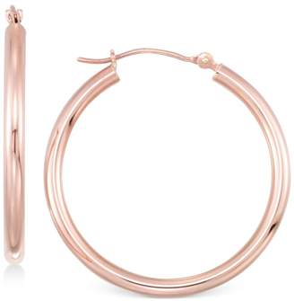 Macy's Polished Tube Hoop Earrings in 10k Gold, White Gold or Rose Gold