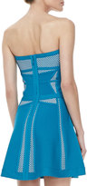 Thumbnail for your product : Herve Leger Contrast-Pattern Strapless A-Line Bandage Dress