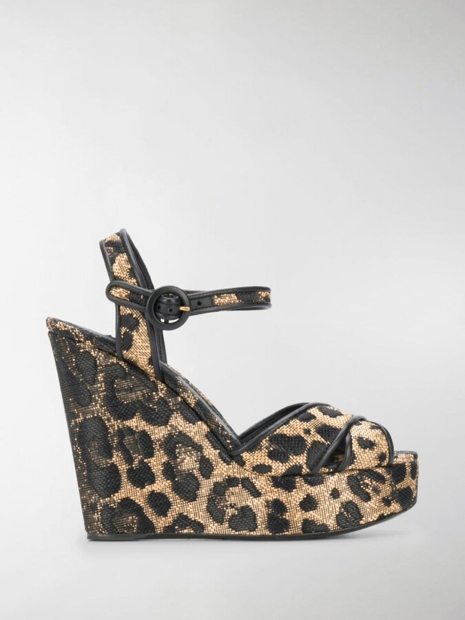 leopard skin wedges