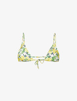 Thumbnail for your product : WeWoreWhat Lemon-print triangle bikini top