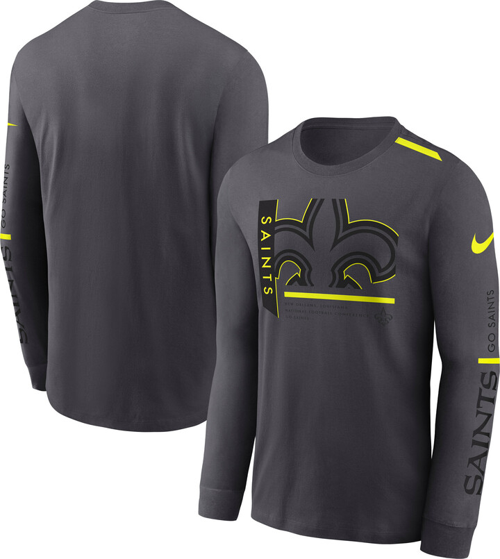 Nike Men's Anthracite New Orleans Saints Volt Performance Long Sleeve T-Shirt