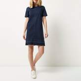 Thumbnail for your product : River Island Womens Dark blue wash denim T-shirt dress