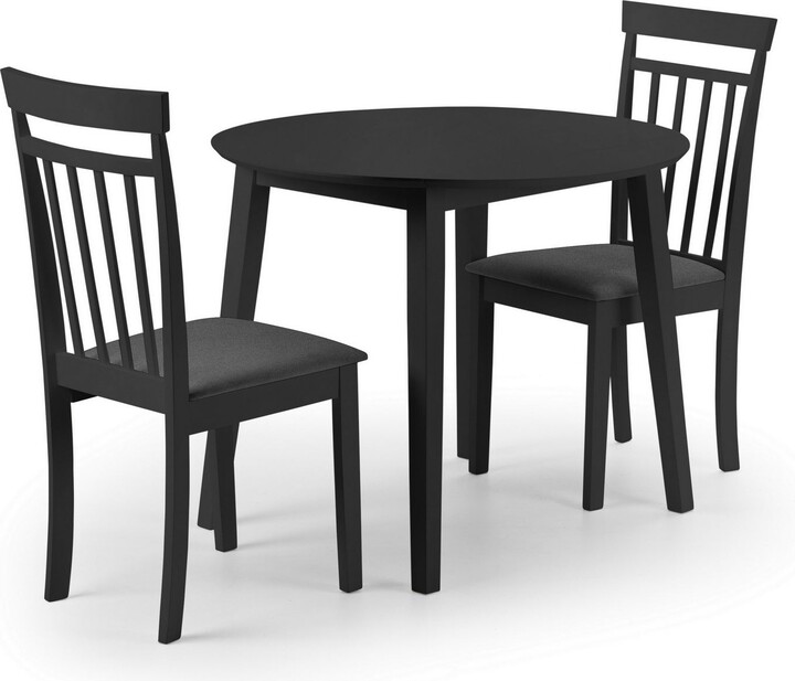 Julian Bowen Coast Round Drop Leaf Dining Table with 4 Coast Chairs