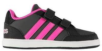 adidas Kids Girls Hoops Trainers Infant Suede Padded Ankle Collar Tongue Strap