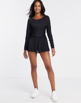 Thumbnail for your product : Pour Moi? Pour Moi Sofa Love Long Sleeve Lounge Playsuit in Black