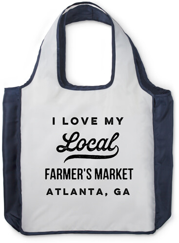 Reusable Shopping Bags: Local Market, True Blue, Black