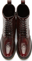 Thumbnail for your product : Studio Pollini Maroon Leather Wingtip Winchester Boots