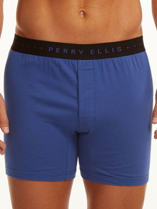 Perry Ellis Solid Trim Cotton Boxer Short