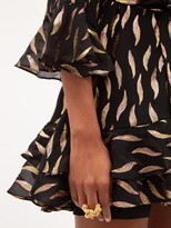Thumbnail for your product : Saloni Marissa Lamé Fil-coupé Mini Dress - Black Gold