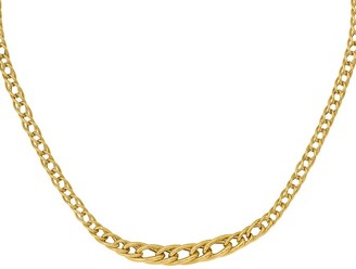 14K Gold Graduated Interlocking Curb Link Necklace, 8.2g