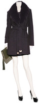 Thumbnail for your product : Diane von Furstenberg Black Victoria Coat with Removable Fur Collar