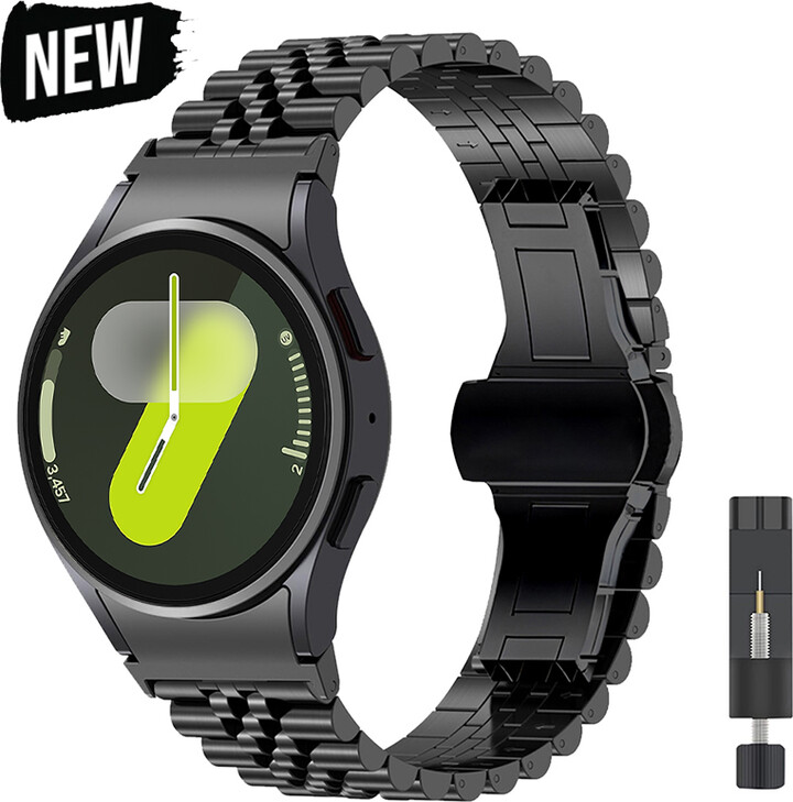 CAOWTAN No Gaps Stainless Steel Bracelet for Samsung Galaxy Watch 7 6 5 4 40mm 44mm 6 4Classic 43mm 47mm 5Pro Quick Button Release Strap