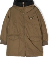Thumbnail for your product : Zadig & Voltaire Kids Logo-Patch Reversible Parka