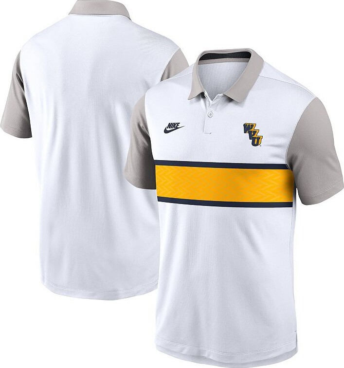 Men's Nike White/Gray West Virginia Mountaineers Athletic Prep Legacy Logo Vapor Performance Polo