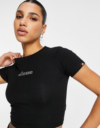 ellesse crop top black