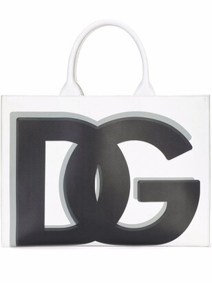 Dolce & Gabbana logo leather tote bag