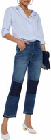 Thumbnail for your product : J Brand Cropped patchwork mid-rise straight-leg jeans