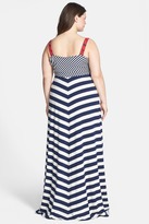 Thumbnail for your product : Lucky Brand Chevron Stripe Maxi Dress (Plus Size)