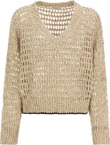 Thumbnail for your product : Brunello Cucinelli Dazzling Rustic Net Sweater In Linen And Silk
