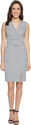 Adrianna Papell Women's Gingham Slvless Fitted DRS